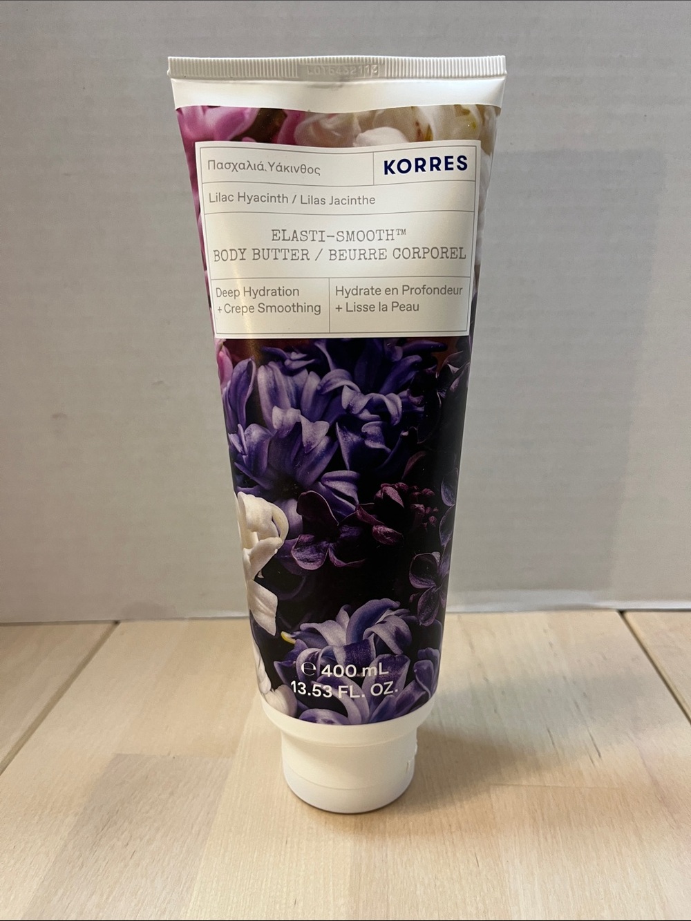 NEW KORRES Elasti-Smooth Body Butter Lilac Hyacinth Jumbo Size 13.53 Fl Oz